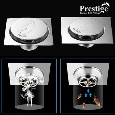 Prestige Basin Stainless Steel Push Down Strainer(15 cm Set of 1)