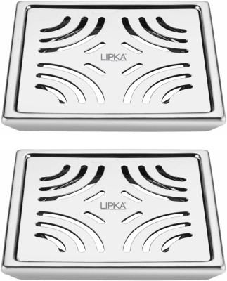 Lipka Floor Stainless Steel Push Down Strainer(15.24 cm Set of 2)