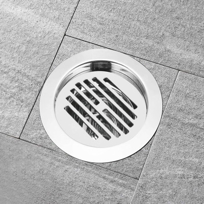 RUHE Floor Stainless Steel Push Down Strainer(14 cm Set of 1)