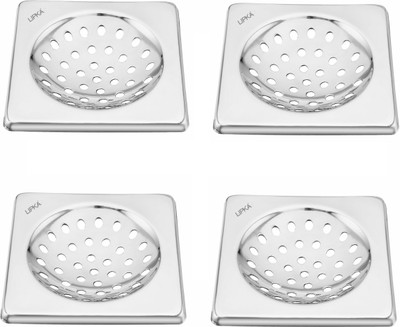 Lipka Floor Stainless Steel Push Down Strainer(12.7 cm Set of 4)