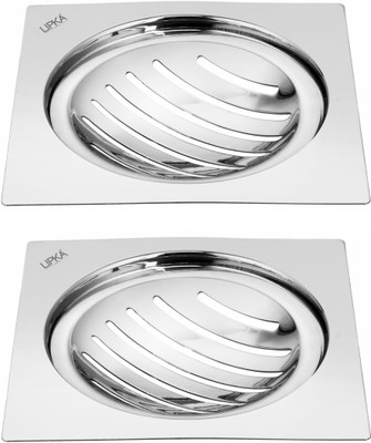 Lipka Floor Stainless Steel Push Down Strainer(12.7 cm Set of 2)
