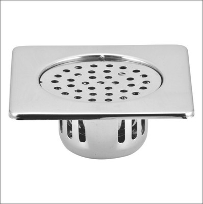 KAMAL Floor Stainless Steel Push Down Strainer(12.5 cm Set of 1)