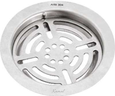 KAMAL Floor Stainless Steel Push Down Strainer(11 cm Set of 1)