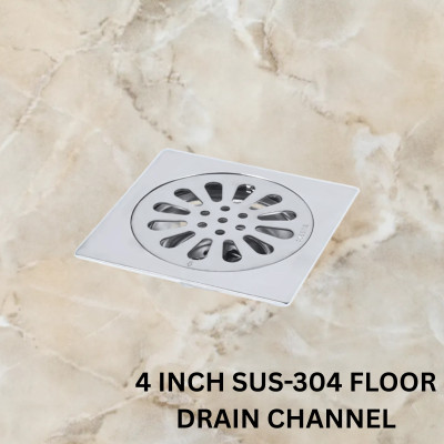Tapsa Floor Stainless Steel Push Down Strainer(10 cm Set of 1)