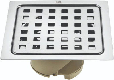Lipka Floor Stainless Steel Push Down Strainer(15.24 cm Set of 1)