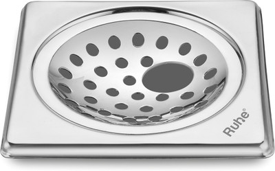 RUHE Floor Stainless Steel Push Down Strainer(10.7 cm Set of 1)