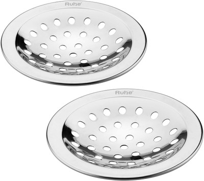 RUHE Floor Stainless Steel Push Down Strainer(10 cm Set of 2)