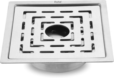 RUHE Floor Stainless Steel Push Down Strainer(12.7 cm Set of 1)