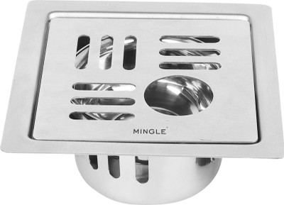 Mingle Floor Stainless Steel Push Down Strainer(12 cm Set of 1)