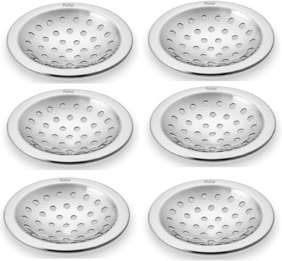 RUHE Floor Stainless Steel Push Down Strainer(10 cm Set of 6)