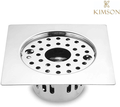 KIMSON Floor Stainless Steel Push Down Strainer(14 cm Set of 1)
