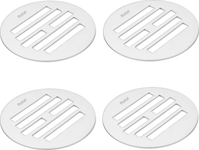 RUHE Floor Stainless Steel Push Down Strainer(8 cm Set of 4)