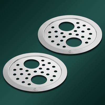 CUROVIT Floor Stainless Steel Push Down Strainer(10 cm Set of 2)