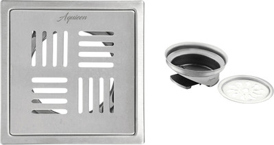 Aquieen Floor Stainless Steel Push Down Strainer(15.25 cm Set of 1)
