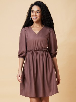 Globus Women A-line Brown Dress