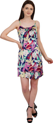 ART OF CLOTHING Women Skater Blue Mini/Short Dress