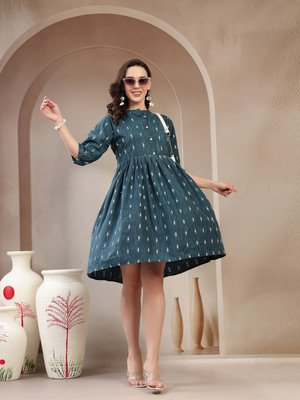 Tzelynn Women Asymmetric Multicolor Midi/Calf Length Dress