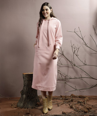 ATHENA Women T Shirt Pink Midi/Calf Length Dress