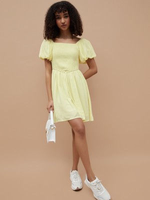 Ginger by Lifestyle Women Fit and Flare Blue Mini/Short Dress