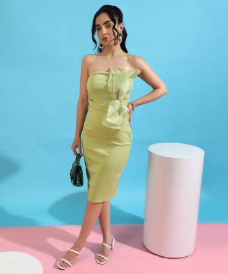 CAMPUS SUTRA Women Bodycon Light Green Dress