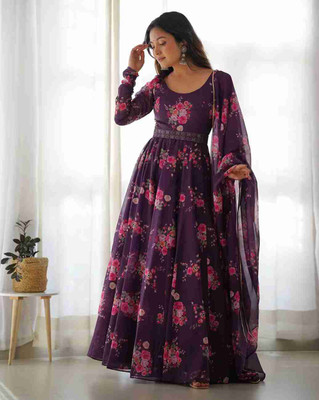 MAA CREATION Flared/A-line Gown(Black)