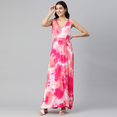 London Rag Women A-line Pink Maxi/Full Length Dress