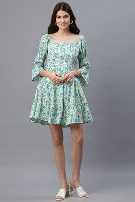 CELESTINA Women A-line Multicolor Mini/Short Dress