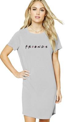 HouseOfCommon Women T Shirt Light Blue Above Knee/Mid Thigh Length Dress