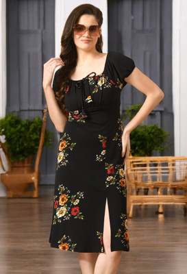 METRONAUT Women A-line Multicolor Knee Length Dress