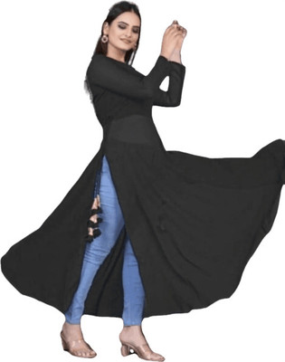 Bhagavti Women Fit and Flare Black Maxi/Full Length Dress