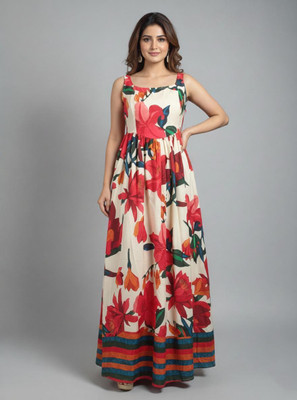 METRONAUT Women Maxi Red Full Length Dress