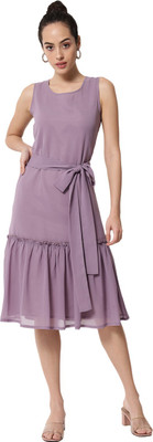 ALL WAYS YOU Women A-line Purple Knee Length Dress