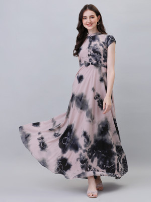 BEELEE TYPS Flared/A-line Gown(Grey)