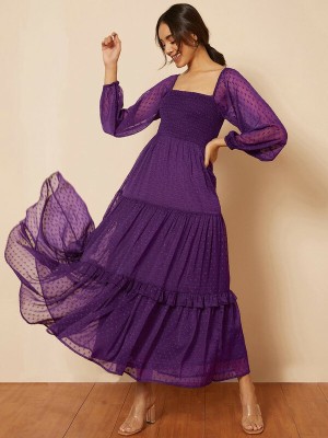 SONIC FASHION Women Fit and Flare Purple Dress