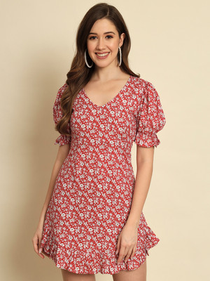METRONAUT Women A-line Red Mini/Short Dress