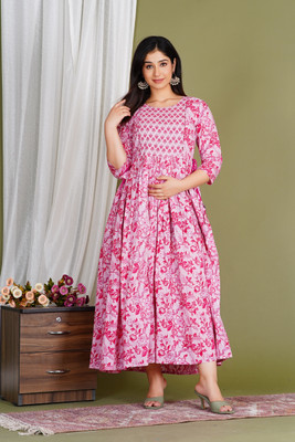 Gujari Flared/A-line Gown(Pink)