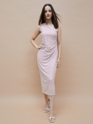 Ginger by Lifestyle Women Sheath Beige Mini/Short Dress