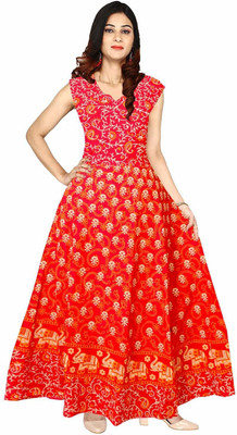 Kanishka Boutique Women A-line Red Maxi/Full Length Dress