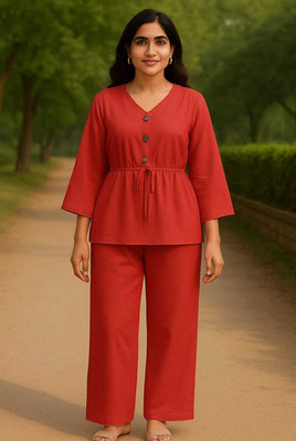 TANUSHKFASHION Women Ethnic Dress Red Maxi/Full Length Dress