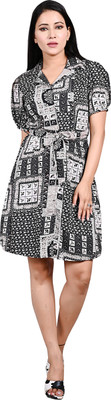 Bowden & Cahill Women A-line Black Above Knee/Mid Thigh Length Dress