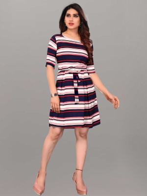 SHIVAY FASHION Women A-line Blue, Pink, White, Red Dress