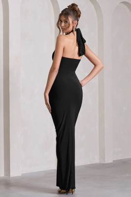 Traquila Women Bodycon Black Maxi/Full Length Dress