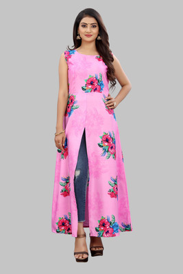 tanvi creation Women Maxi Pink, Blue Full Length Dress