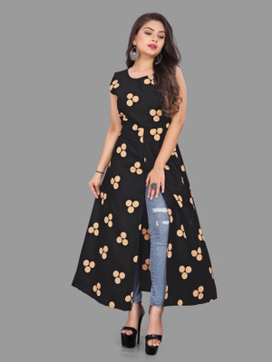 Modli 20 Fashion Women A-line Black Maxi/Full Length Dress
