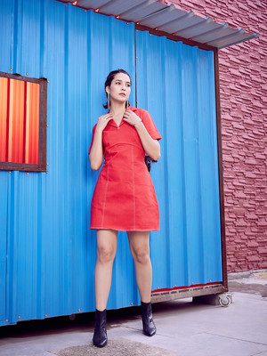 ATHENA Women A-line Red Mini/Short Dress