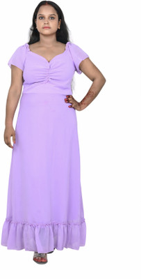 Turtlebay Clothing Women Gown Purple Maxi/Full Length Dress