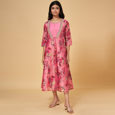 Rangmanch by Pantaloons Women A-line Multicolor Midi/Calf Length Dress