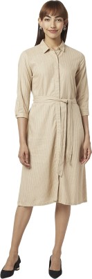 Annabelle by Pantaloons Women Shirt Beige Dress