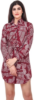 KASHIAN Women Shirt Maroon Dress