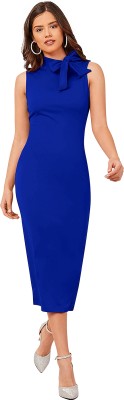 Fashion Care Women Bodycon Light Blue Dress